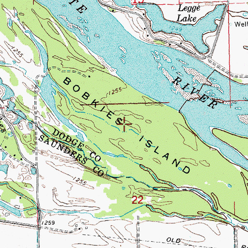 Topographic Map of Bobkies Island, NE