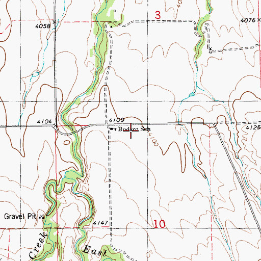 Topographic Map of Bodarc School, NE