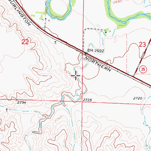 Topographic Map of Beauvais Canyon, NE