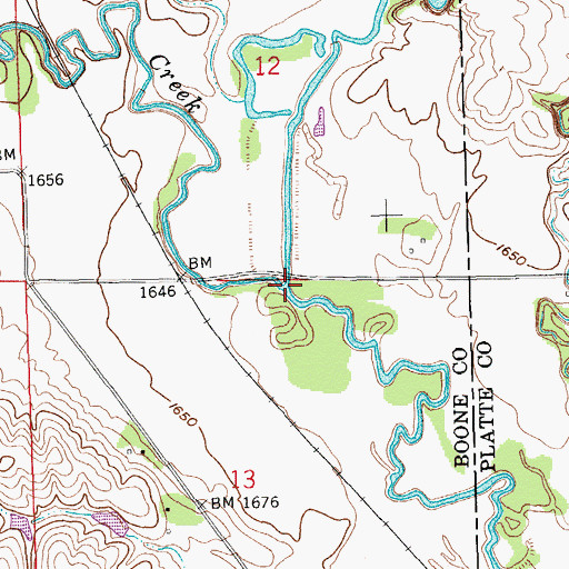 Topographic Map of Bogus Creek, NE