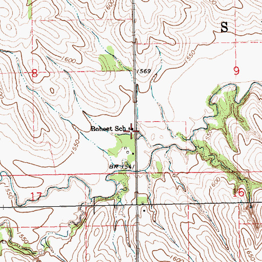 Topographic Map of Boheet School, NE