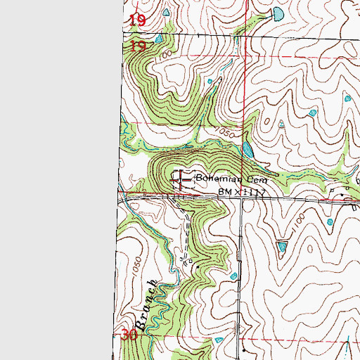 Topographic Map of Bohemian Cemetery, NE