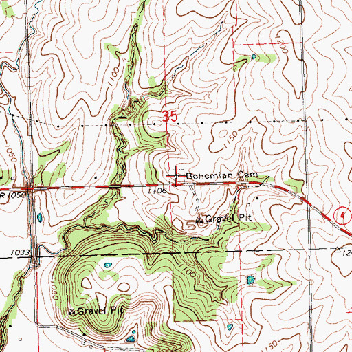 Topographic Map of Bohemian Cemetery, NE