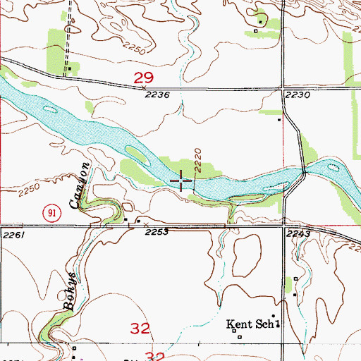Topographic Map of Bohys Canyon, NE