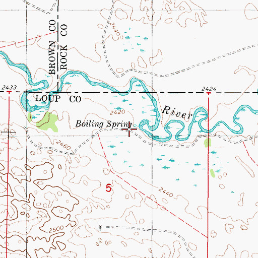 Topographic Map of Boiling Spring, NE