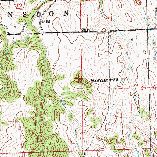 Topographic Map of Bomar Hill, NE