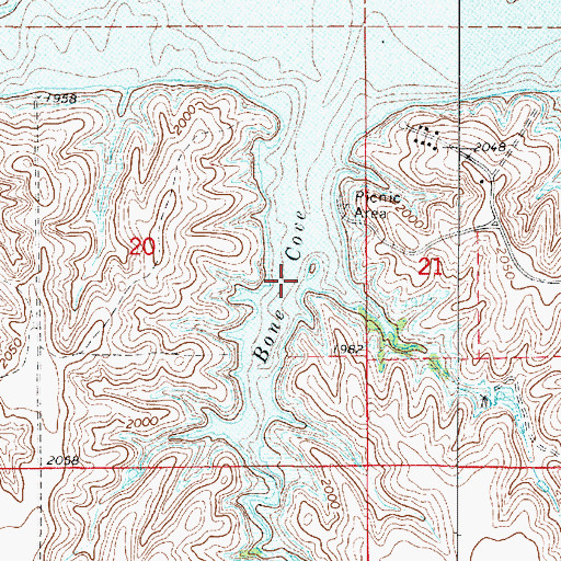 Topographic Map of Bone Cove, NE