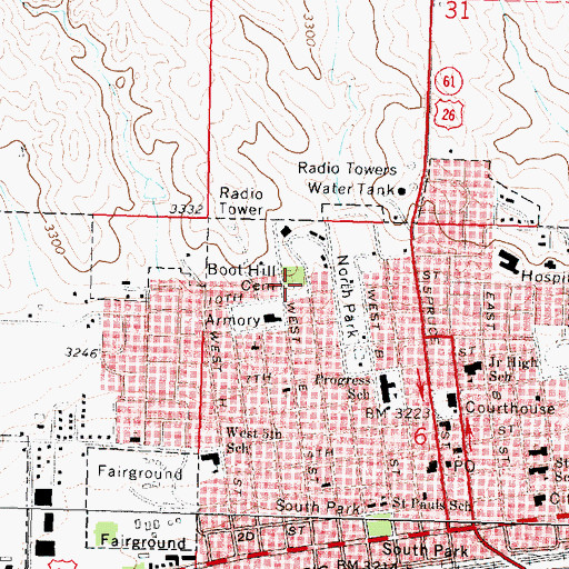 Topographic Map of Boot Hill Cemetery, NE