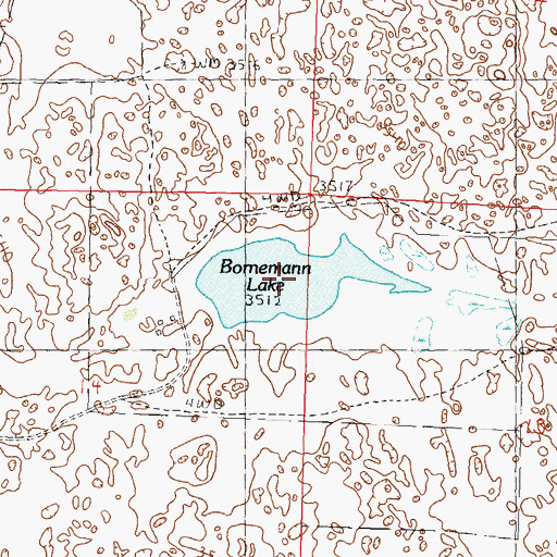 Topographic Map of Bornemann Lake, NE