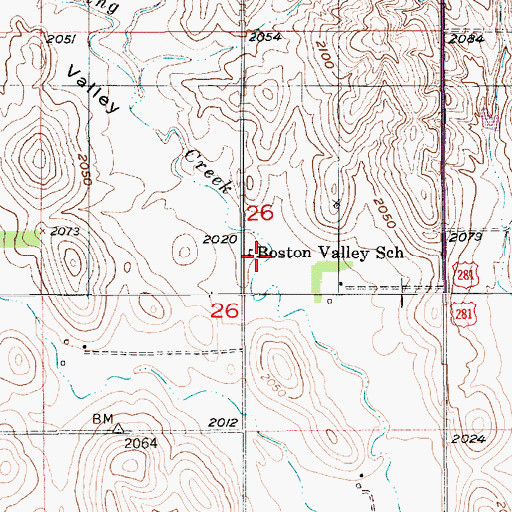 Topographic Map of Boston Valley School, NE