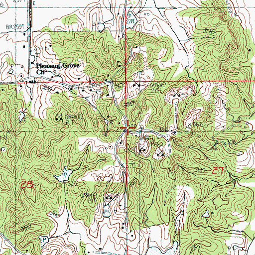 Topographic Map of Pine View School (historical), AR