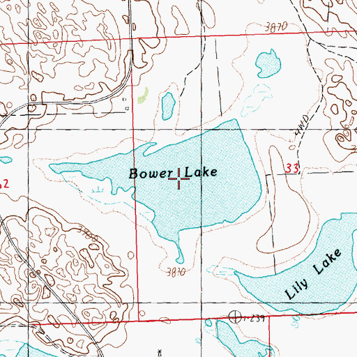 Topographic Map of Bower Lake, NE