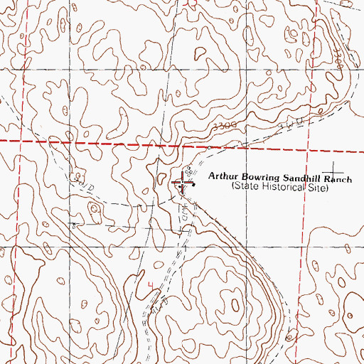 Topographic Map of Arthur Bowring Sandhill Ranch, NE