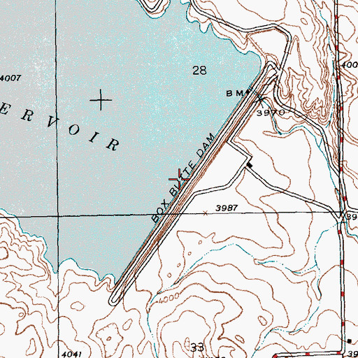 Topographic Map of Box Butte Dam, NE