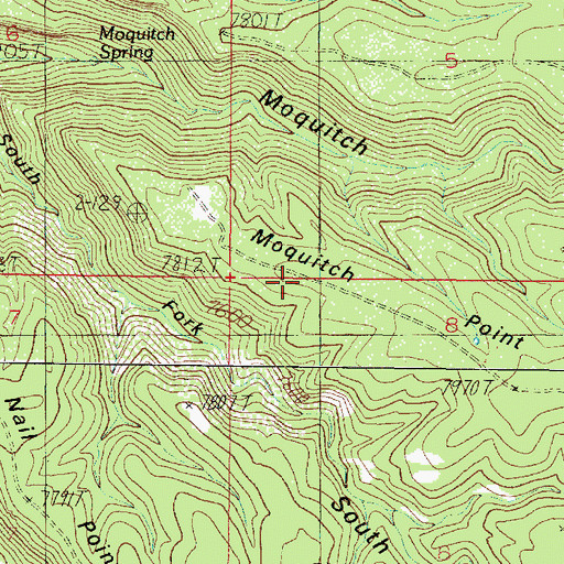 Topographic Map of Moquitch Point, AZ