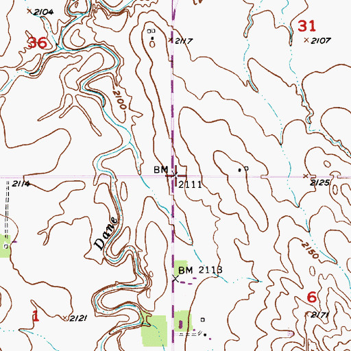 Topographic Map of Brace School, NE