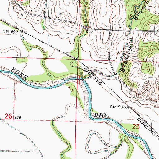 Topographic Map of Bradley Branch, NE