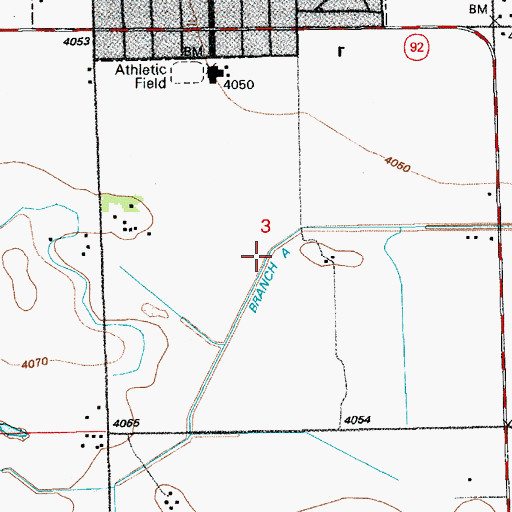 Topographic Map of Branch A, NE