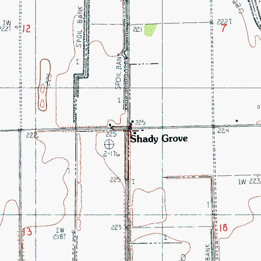 Topographic Map of Shady Grove School (historical), AR