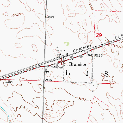 Topographic Map of Brandon, NE