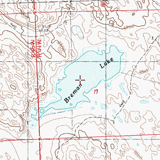 Topographic Map of Breman Lake, NE