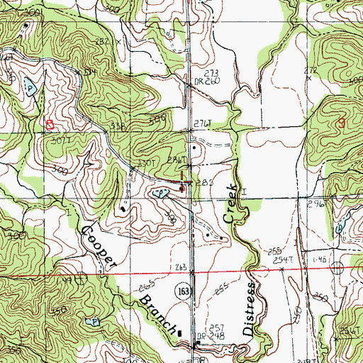 Topographic Map of Shiloh School (historical), AR