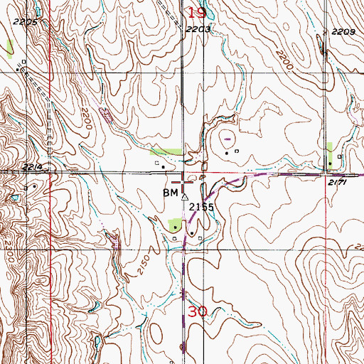 Topographic Map of Brick School, NE