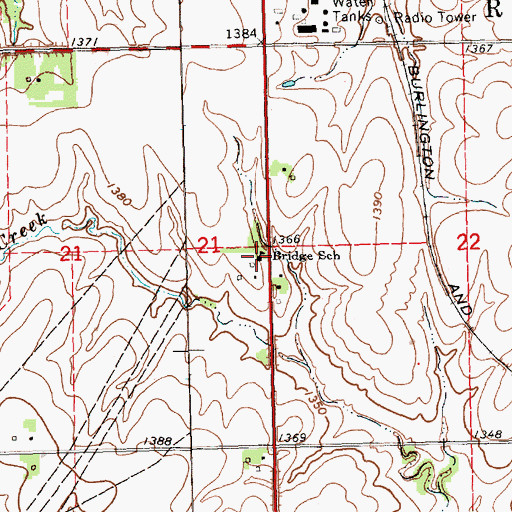 Topographic Map of Bridge School (historical), NE