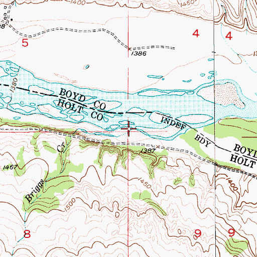 Topographic Map of Briggs Creek, NE