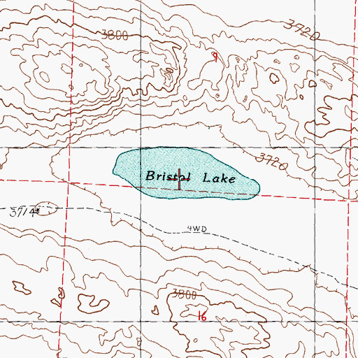 Topographic Map of Bristol Lake, NE
