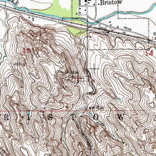 Topographic Map of Bristow Cemetery, NE