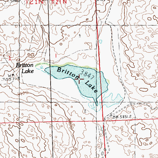 Topographic Map of Britton Lake, NE