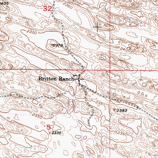 Topographic Map of Britton Ranch, NE