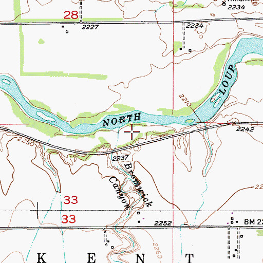 Topographic Map of Bromwick Canyon, NE