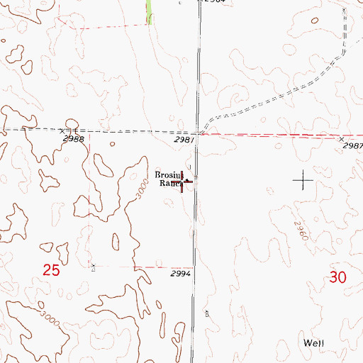 Topographic Map of Brosius Ranch, NE