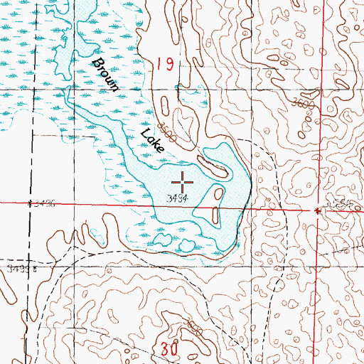 Topographic Map of Brown Lake, NE