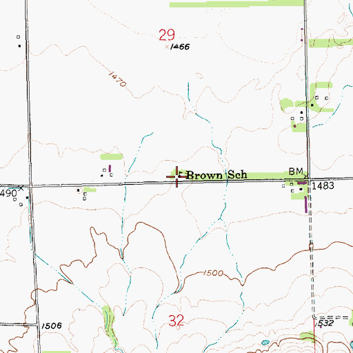 Topographic Map of Brown School, NE