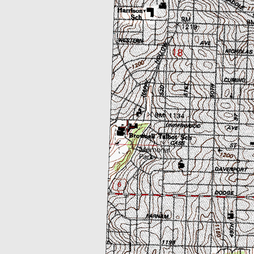 Topographic Map of Brownell Hall, NE