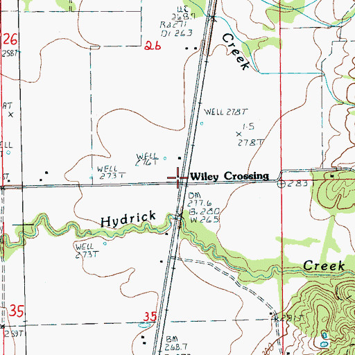 Topographic Map of Wiley Crossing School (historical), AR