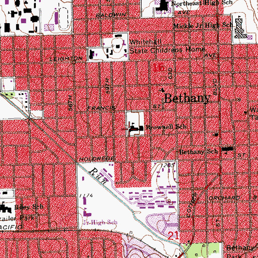Topographic Map of Brownell Elementary School, NE