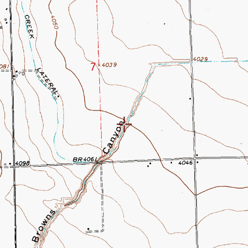 Topographic Map of Browns Canyon, NE