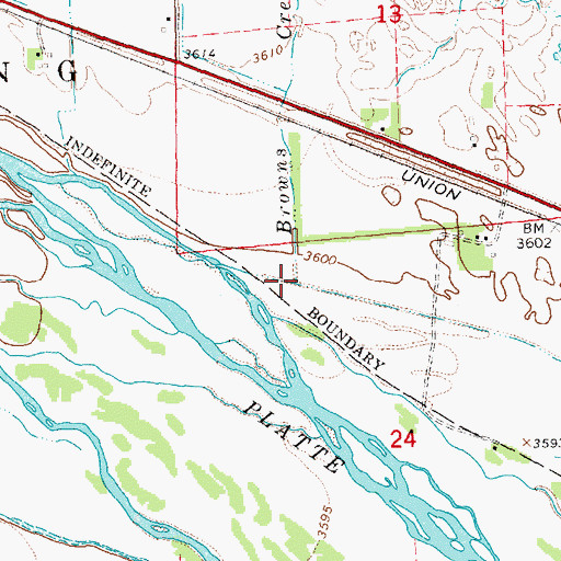 Topographic Map of Browns Creek, NE