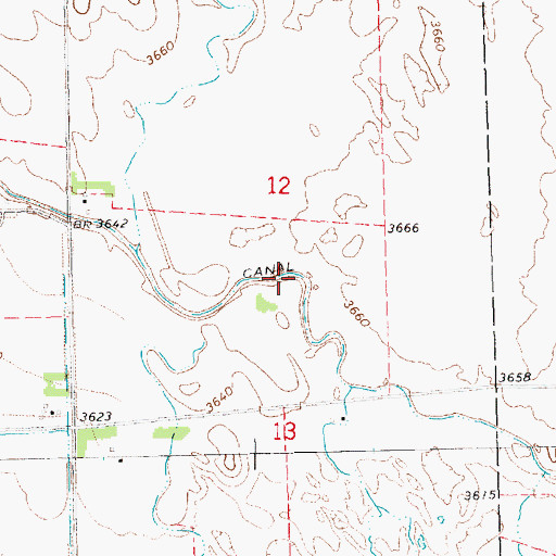Topographic Map of Browns Creek Canal, NE