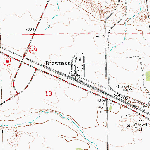 Topographic Map of Brownson, NE