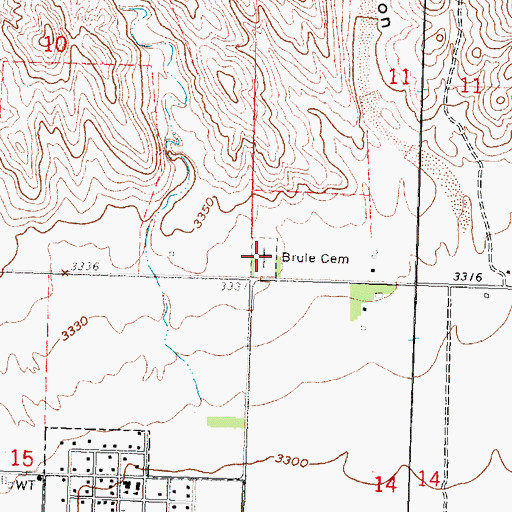 Topographic Map of Brule Cemetery, NE