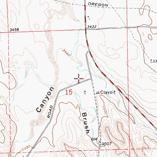 Topographic Map of Brush Canyon, NE