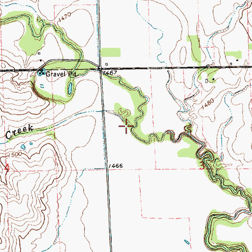 Topographic Map of Brush Creek, NE