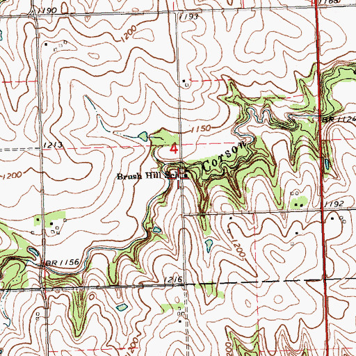 Topographic Map of Brush Hill School, NE