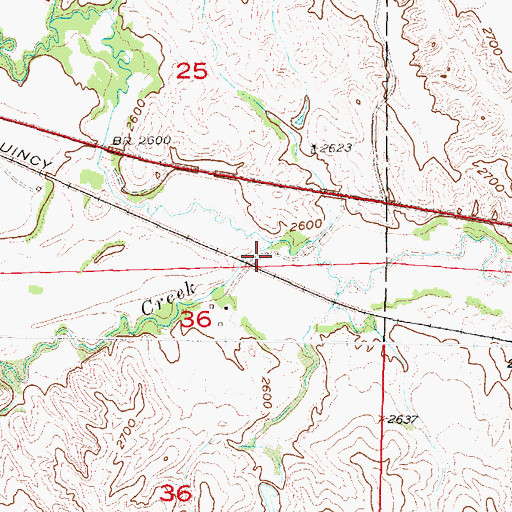 Topographic Map of Brushy Creek, NE