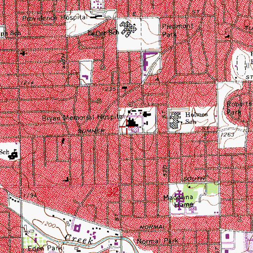 Topographic Map of Bryan Medical Center - East Campus, NE